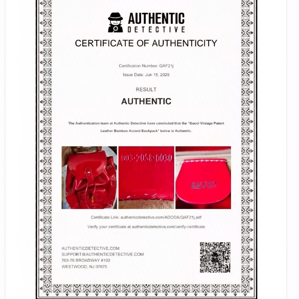 Gucci Bamboo Backpack Patent  Leather Luxurious Design with COA & Dust Bag - Picture 15 of 16